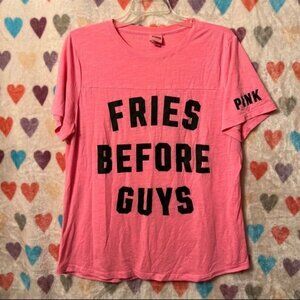 Victoria’s Secret PINK Fries Before Guys Tee Large VS L